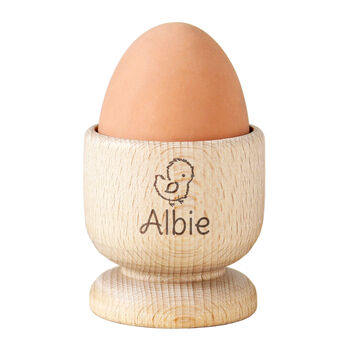 Personalised Name Chick Wooden Egg Cup, 6 of 6