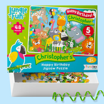 Personalised Jungle Fun Birthday Jigsaw Puzzle, 10 of 13