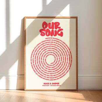 Our Song Personalised Lyrics Print, 8 of 9