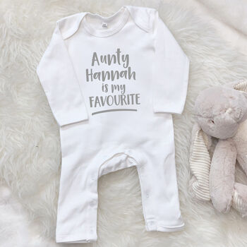 My Auntie Is My Favourite Personalised Rompersuit, 3 of 11