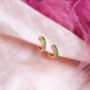 Emerald Green Huggie Hoop Earrings, thumbnail 1 of 8