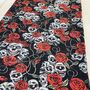 Black And Red Skulls And Roses Scarf, thumbnail 2 of 6