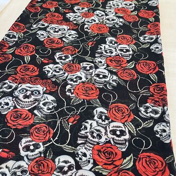 Black And Red Skulls And Roses Scarf, 2 of 6