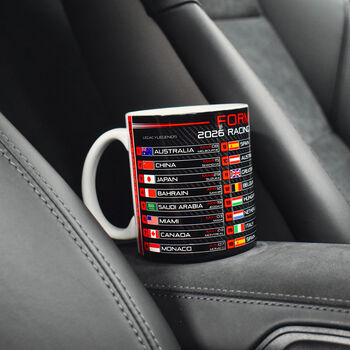 Formula 2026 Racing Calendar Mug Red Edition, 3 of 9