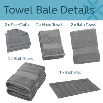 Personalised Bliss Luxury Bath Towel Nine Piece Bale Set, 3 of 12