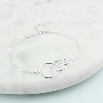 Sterling Silver 30th Birthday Infinity Circles Bracelet, 3 of 5