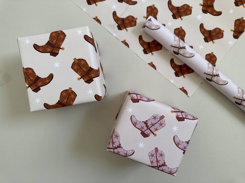 Cowboy Boots Luxury Wrapping Paper By Abigail Warner