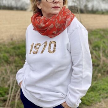 Personalised 50th Birthday Year Sweatshirt Any Year, 2 of 3