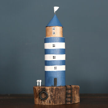 Lighthouse On Driftwood Block Decoration, 2 of 8