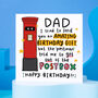 Dad Funny Postbox Birthday Card, thumbnail 1 of 2