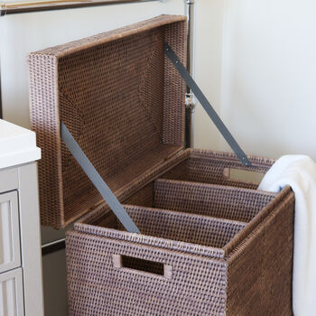 Marbury Taupe Rectangular Rattan Laundry Basket, 4 of 4