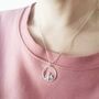 Silver Paper Doll Necklace In A Ring, thumbnail 3 of 7