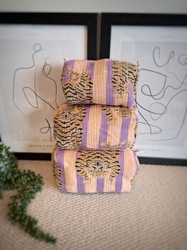 Set Of Three Quilted Cosmetic Bags Tiger, 2 of 6