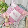 Sugar Plum Patchwork Name Cushion, thumbnail 1 of 6