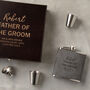 Personalised Father Of The Groom Hip Flask Gift Set, thumbnail 2 of 7