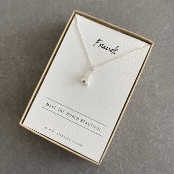 Silver Eiffel Tower Necklace. Friendship Gift, 3 of 5