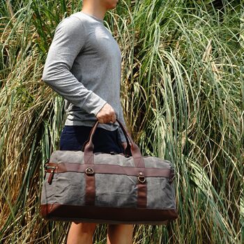 Large Canvas Holdall Duffel, 4 of 10