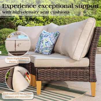 199.1cm Wide L Shaped Premium All Weather Wicker Sofa, 3 of 10
