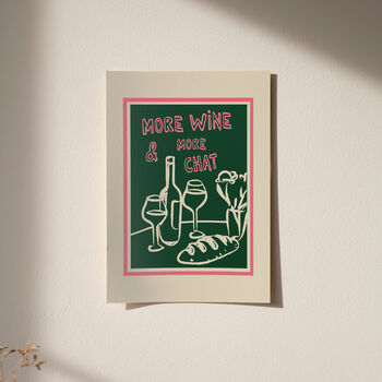 More Wine And Chat Illustrated Wine Print, 11 of 11