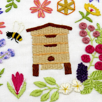 Bees And Blossoms Hand Embroidery Kit, 6 of 12