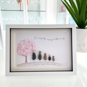 Personalised Family Blossom Pebble Picture, 4 of 5