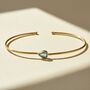 18ct Gold Plated Aquamarine March Birthstone Bangle, thumbnail 1 of 5