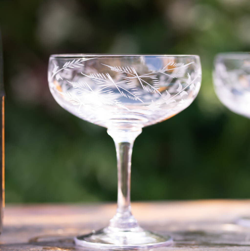 Set Of Four Fern Design Cocktail Glasses, 1 of 2