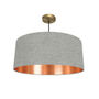Ash Grey Linen Lampshade With A Metallic Lining, thumbnail 2 of 4