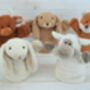 Cream Bunny Hand Puppet With Matching Mini Toy, thumbnail 4 of 5
