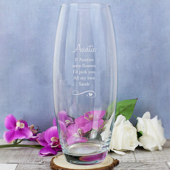 Personalised Swirl And Heart Glass Bullet Vase, 7 of 8