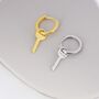 Dangling Key Hoop Earrings In Sterling Silver, thumbnail 1 of 11