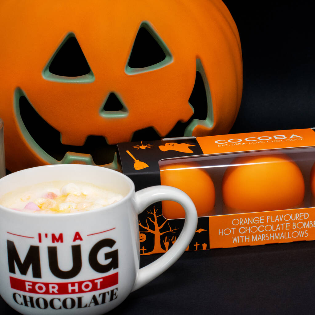 Halloween Orange Flavoured Hot Chocolate Bombes By Cocoba