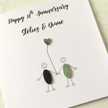 11th Wedding Anniversary Card Steel, 3 of 6