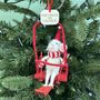 Personalised Mouse In Ski Lift Christmas Bauble, thumbnail 1 of 3