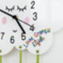 Children's Cloud And Raindrops Rainbow Wall Clock, thumbnail 2 of 4