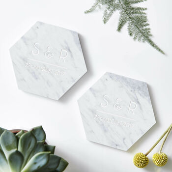 Personalised Initials Marble Coaster, 5 of 5