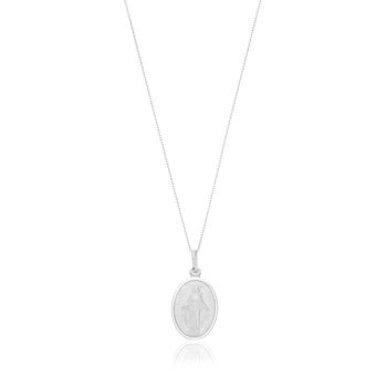 Men's Silver Virgin Mary Miraculous Medal Necklace, 3 of 7