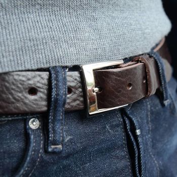 Luxury Monogramed Leather Belt, 4 of 5