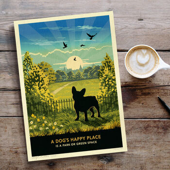 French Bulldog In A Summer Park. Limited Edition Gift Print, 4 of 7