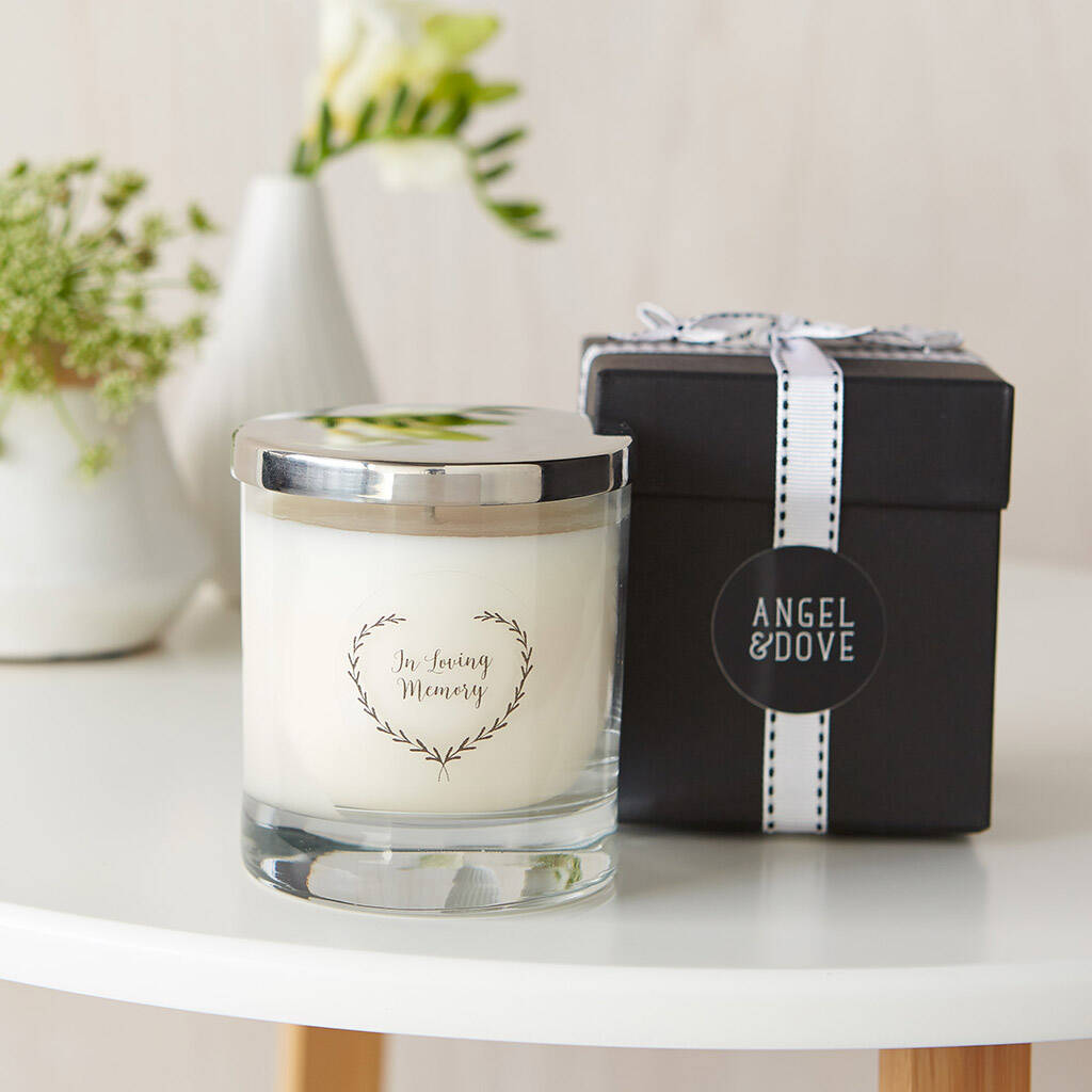 'In Loving Memory' Candle Sympathy Gift With Lid By Angel & Dove