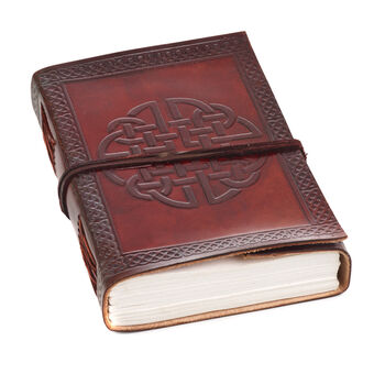 Indra Celtic Quaternary Knot Leather Journal, 5 of 10