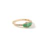 Yellow Gold Natural Emerald And Diamond Trilogy Ring, thumbnail 4 of 6