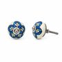 Blue Floral Round Shaped Ceramic Cabinet Knob, thumbnail 1 of 8