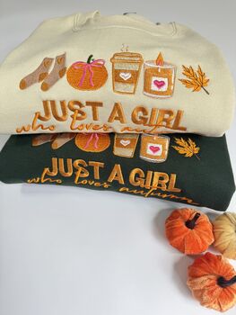Just A Girl Who Loves Autumn Embroidered Sweatshirt, 5 of 6