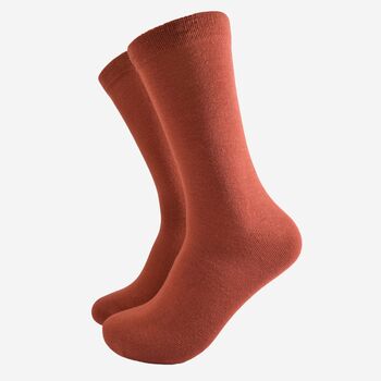 Men's Bamboo Socks Rust Orange, 2 of 5