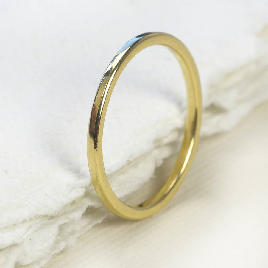 Plain Stacking Ring, 18ct Yellow Gold By Lilia Nash Jewellery ...