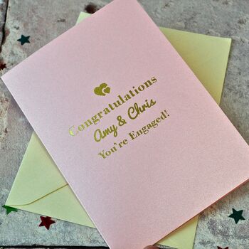Personalised Foiled 'Hearts' Engagement Card, 4 of 4