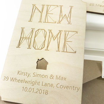 Personalised New Home Card Geometric Design, 4 of 5