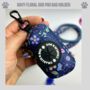 Navy And Pink Floral Dog Poo Bag Holder, thumbnail 1 of 4