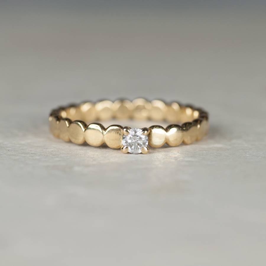 Pebble Solid Gold Diamond Engagement Ring By Alison Moore Designs 